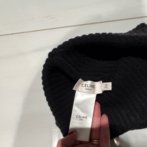 Celine Black Ribbed Beanie - Picture 2 of 3